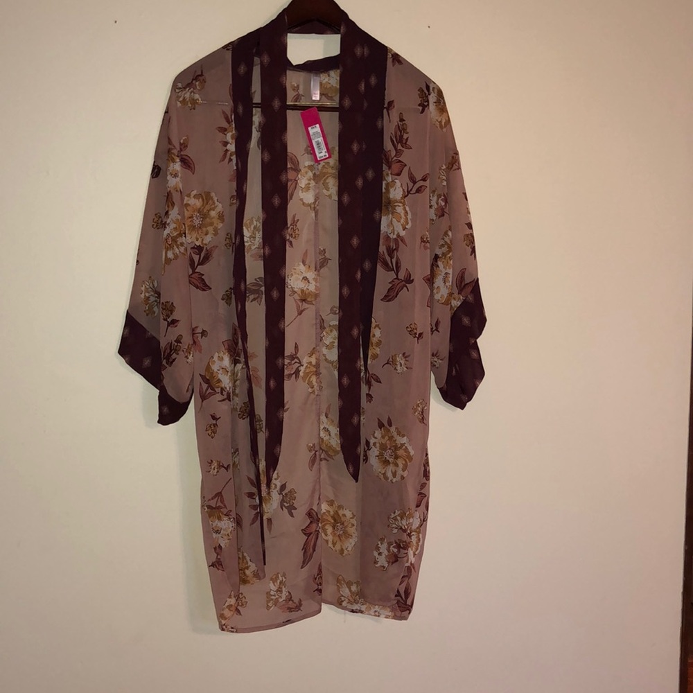 Lace Trim Kimono Cover Up - Xhilaration 👘